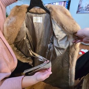 Elegant Tan Fur Cape by